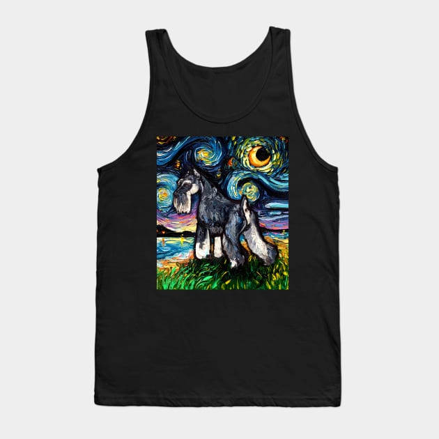 Standard Schnauzer Night Tank Top by sagittariusgallery